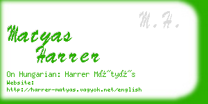 matyas harrer business card